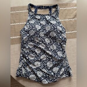 Jantzen Navy/White High Neck & Back Tankini Set. NWT. Size 10.
